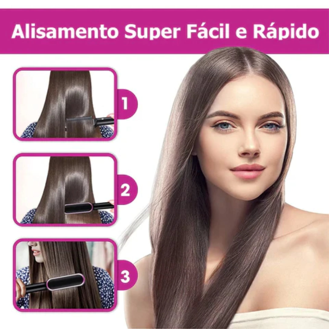 Escova Alisadora Smooth Hair Pro 5 em 1 Bivolt 110/220V