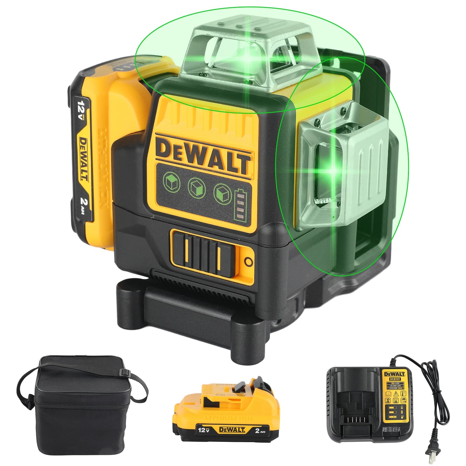 Nível a Laser DeWALT 12 Linhas Verde 3 Lados 360° Horizontal e Vertical