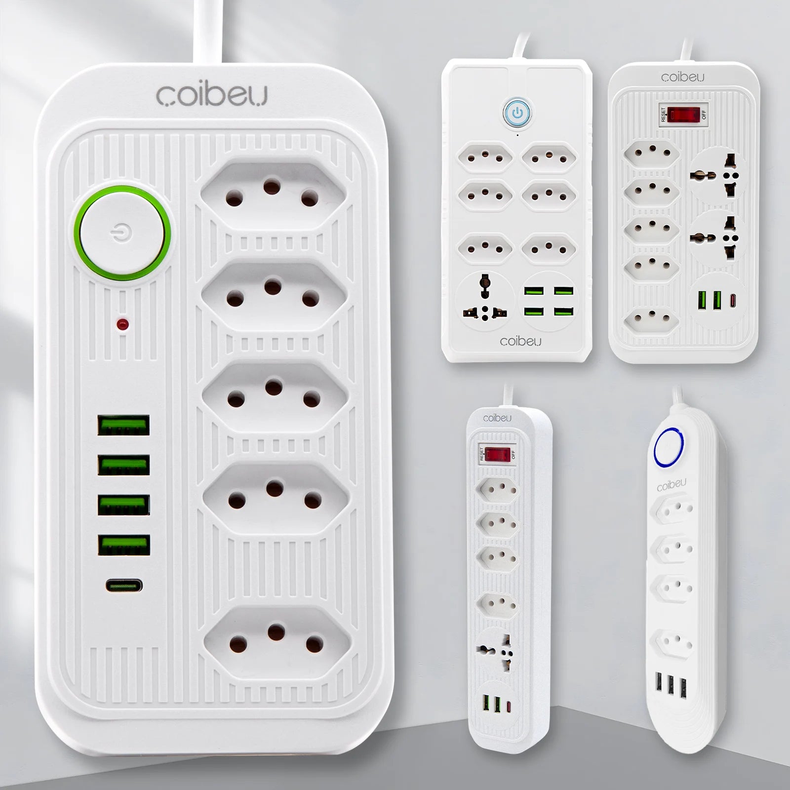 Extensão Elétrica com Plug USB 100-220V