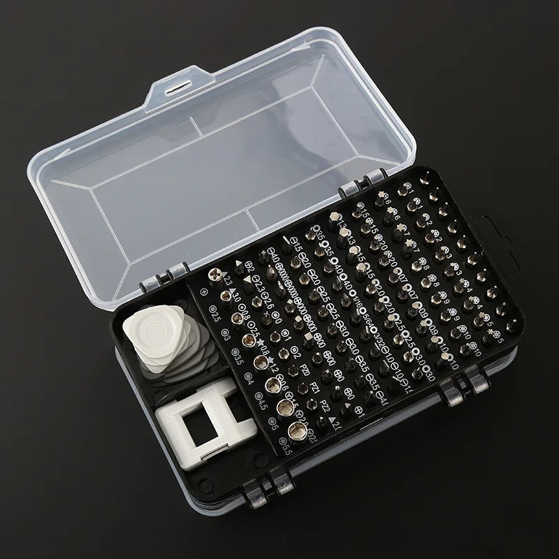 Kit de Ferramentas com 115 Peças - Chave de Fenda Profissional - Chave para Relógios - Celular e Computador