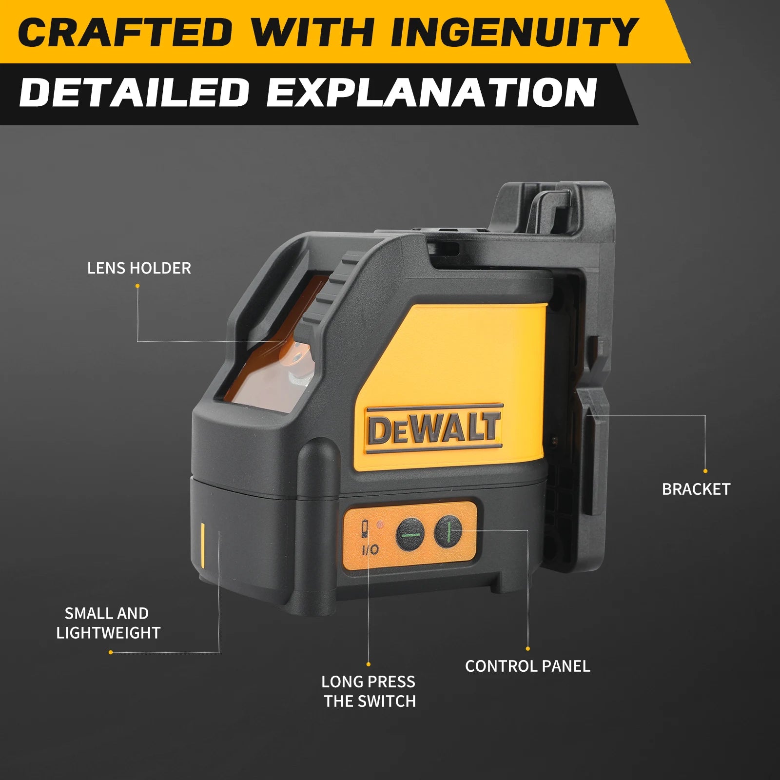 Nível a Laser DeWALT de 2 Linhas Luz Verde Horizontal e Vertical com Nivelamento Automático
