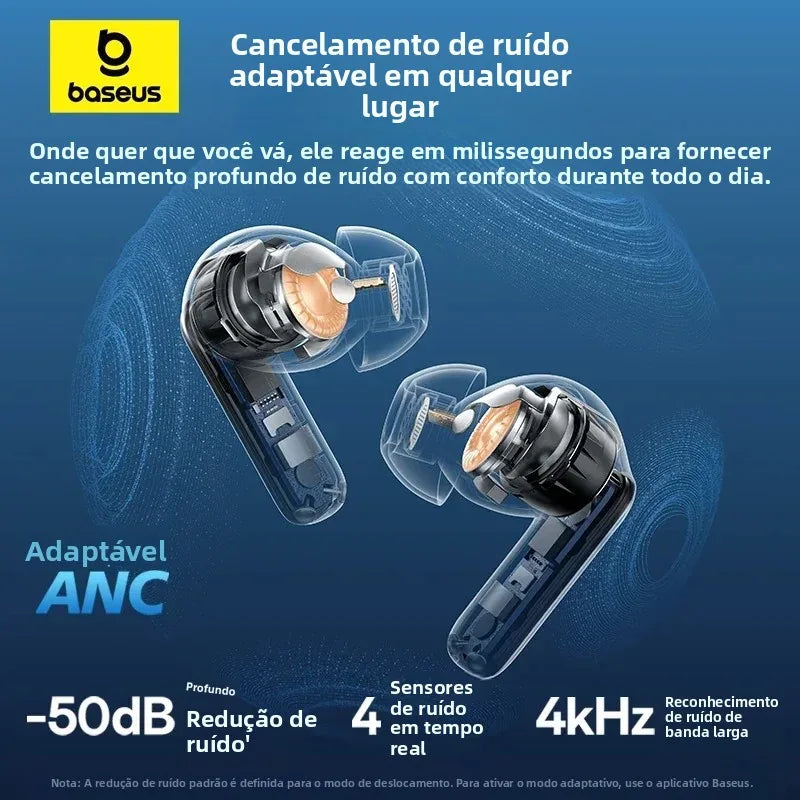 Fone de Ouvido Bluetooth Baseus EP10 Pro - Com Cancelamento de ruídos e Microfone