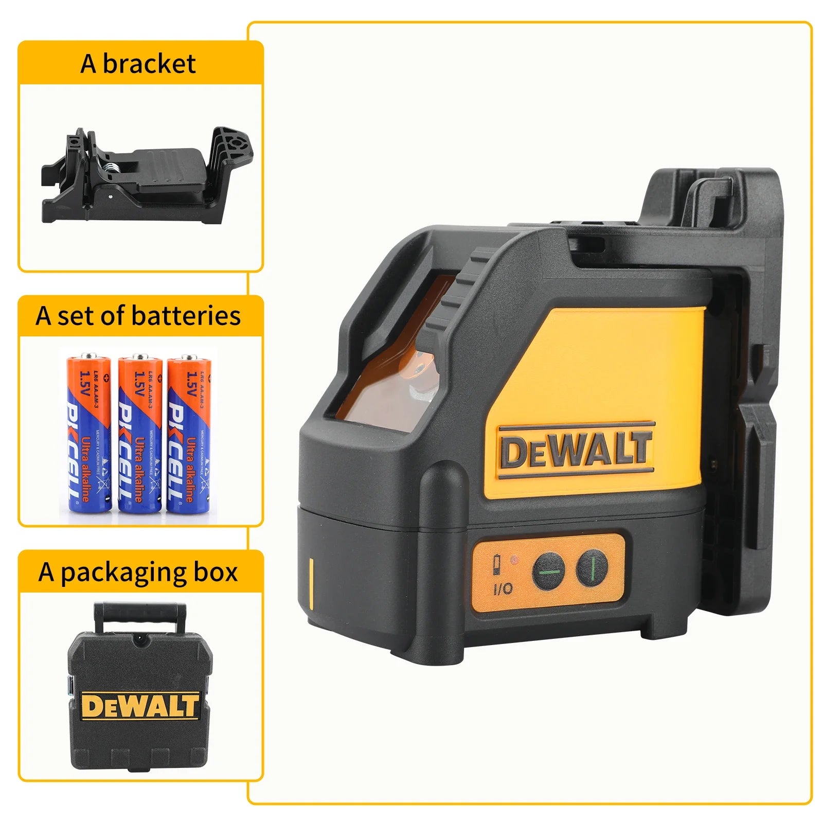 Nível a Laser DeWALT de 2 Linhas Luz Verde Horizontal e Vertical com Nivelamento Automático