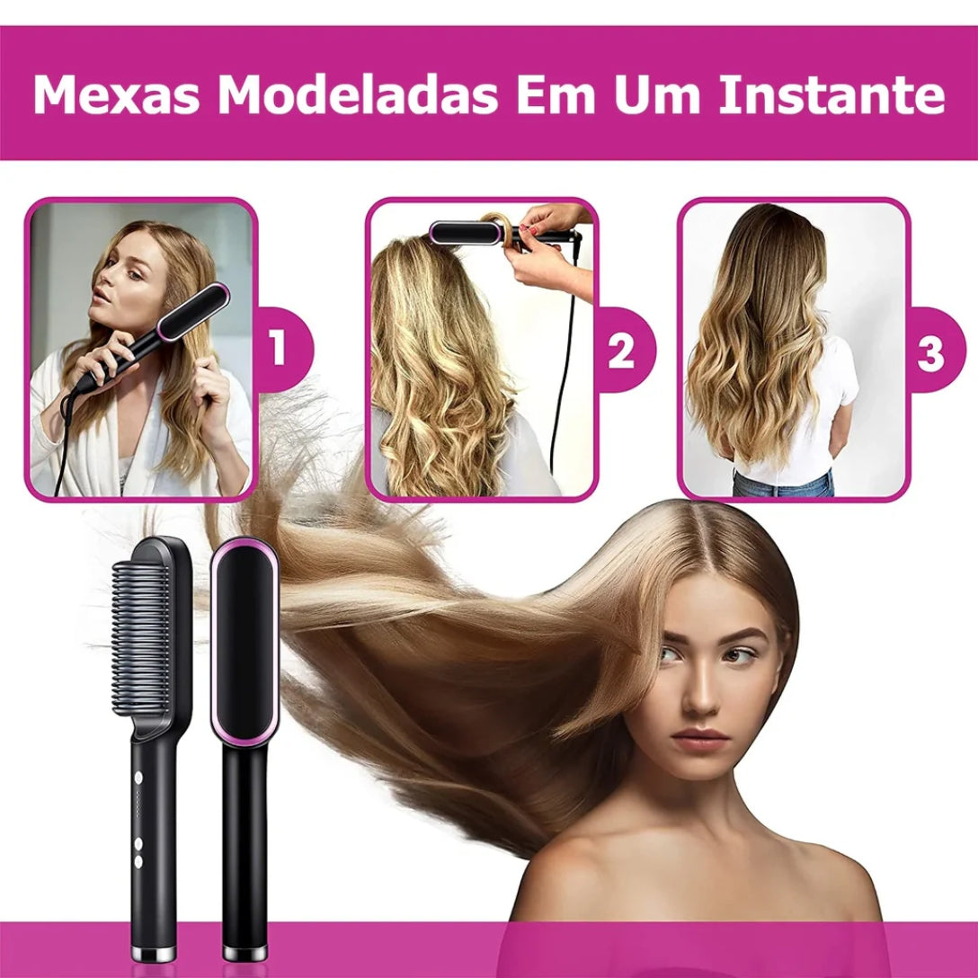 Escova Alisadora Smooth Hair Pro 5 em 1 Bivolt 110/220V