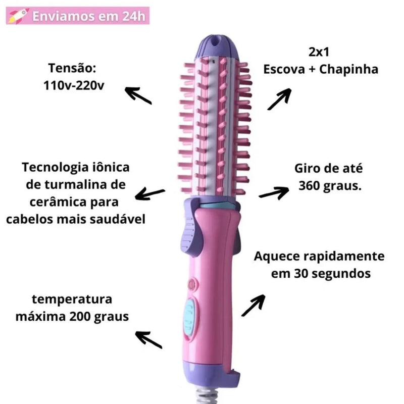 Mini Escova Alisadora Babyliss 2 em 1 - Alisa & Modela