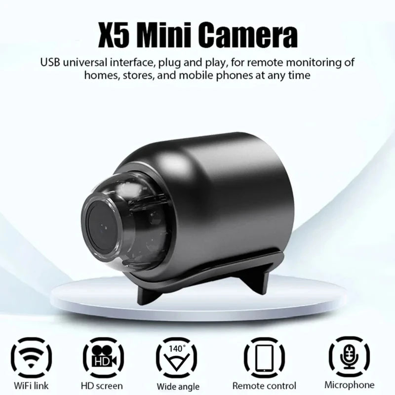 Mini Câmera X5 Premium 1080P Visão Noturna Nítida e Detecção de Movimentos