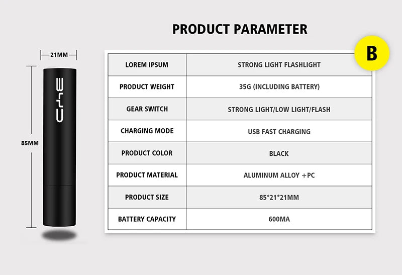 Lanterna Portátil LED BYD