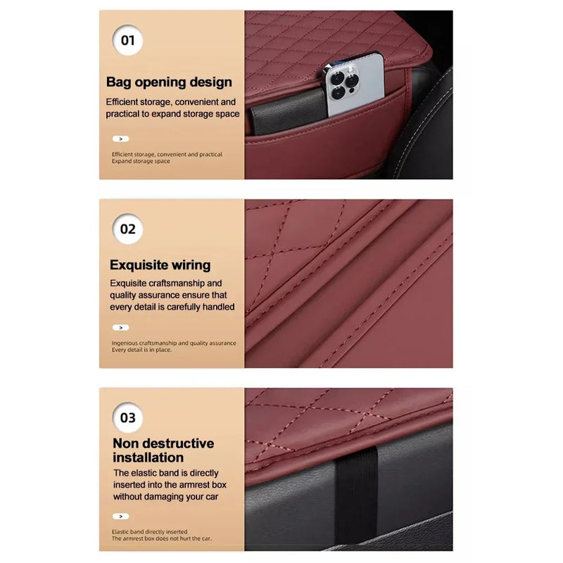 Almofada de Apoio de Braço em Couro para Carro