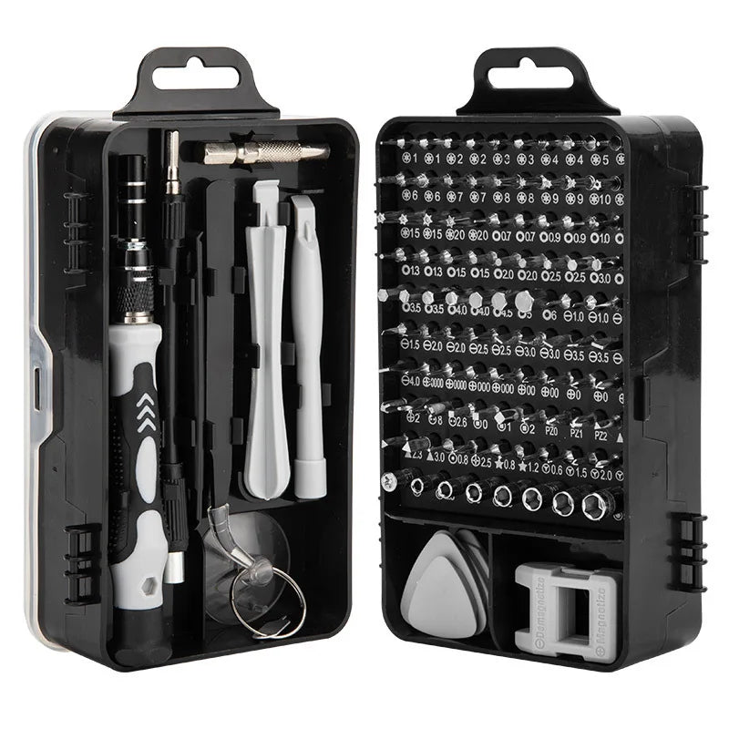 Kit de Ferramentas com 115 Peças - Chave de Fenda Profissional - Chave para Relógios - Celular e Computador