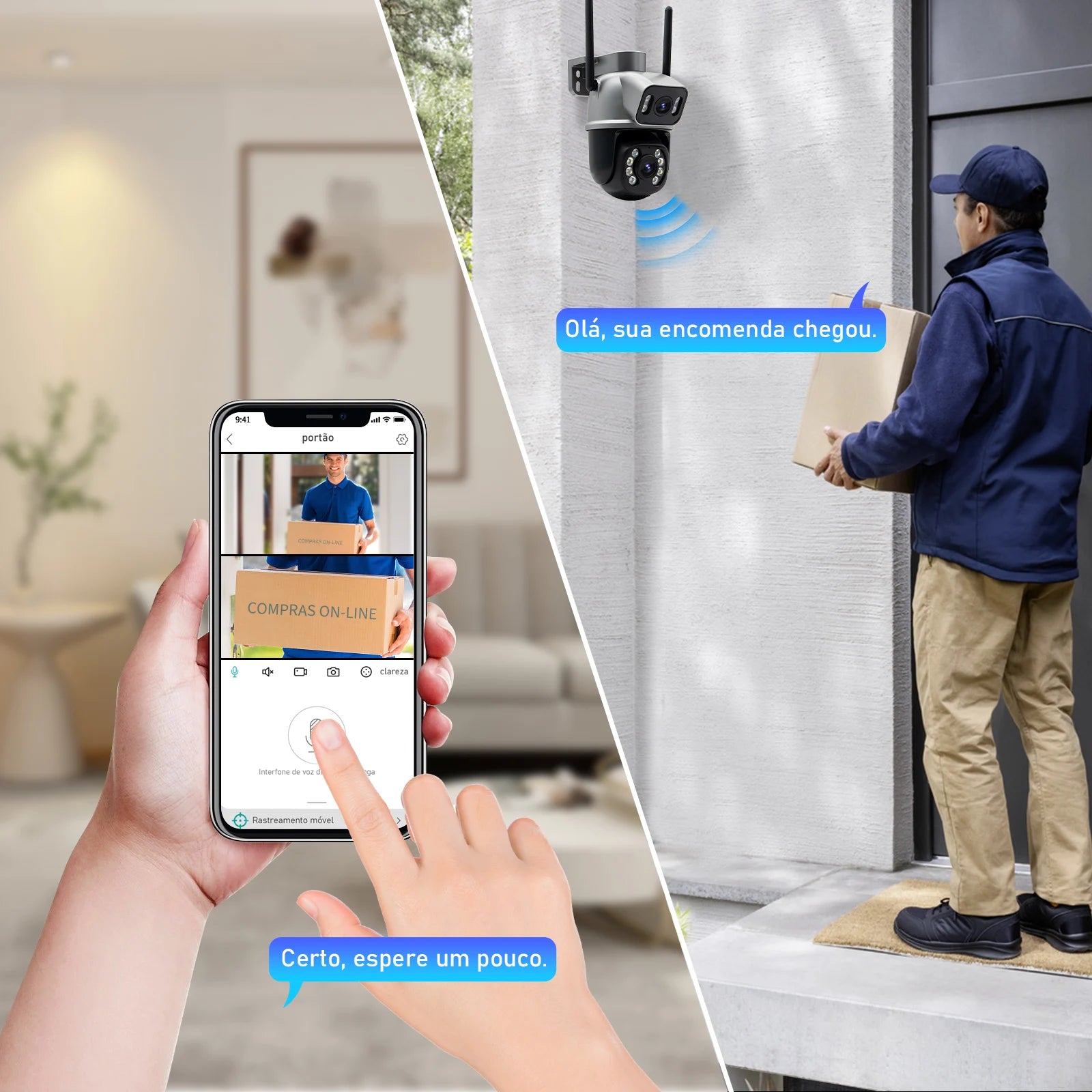 Câmera de Segurança Wifi Icsee Full HD à Prova D'água