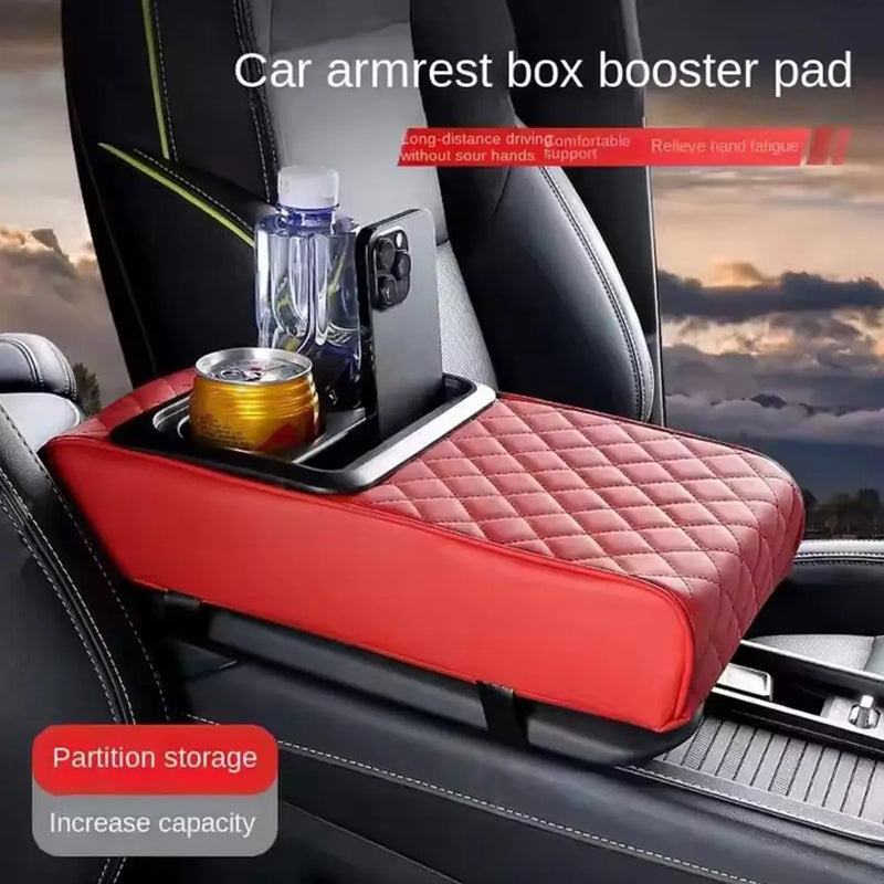 Apoio de Braço para Carro com 2 Porta Copos e Porta Celular