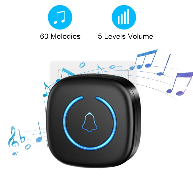 Campainha Inteligente sem fio à prova d'água Alcance de 300M